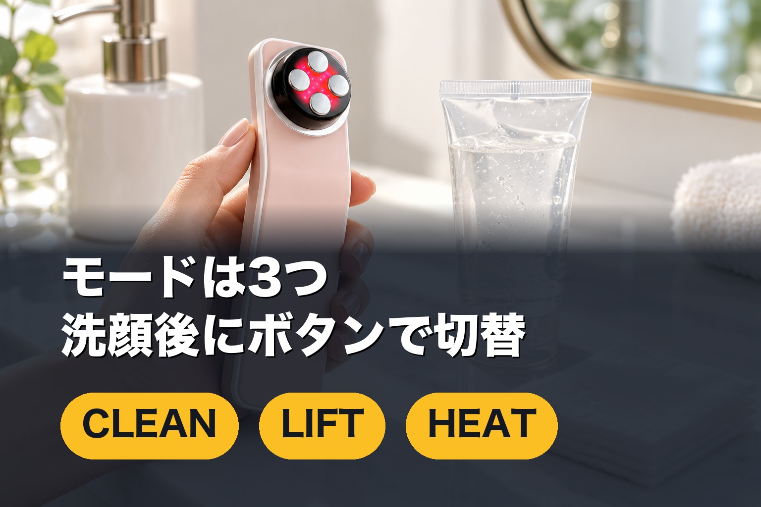 ELEKI LIFTを手に持ちジェルとコットンを用意したところ